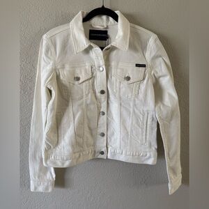 NWT Calvin Klein Jeans Stretch White Denim Jean Jacket Women’s M Spring Summer